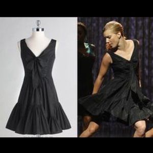 Jill Stuart black taffeta dress with bow accent